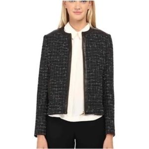 Kate Spade Black Womens Leather and Wool Jacket